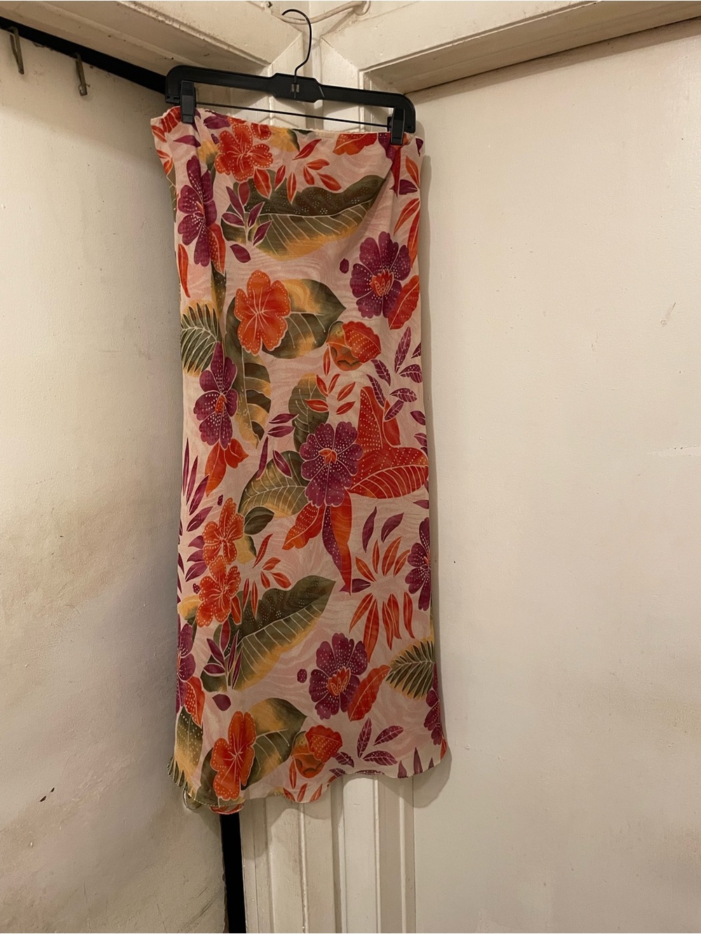 Carsee's Women’s Floral Tropical Chiffon Layered Pull-On Midi Skirt XL